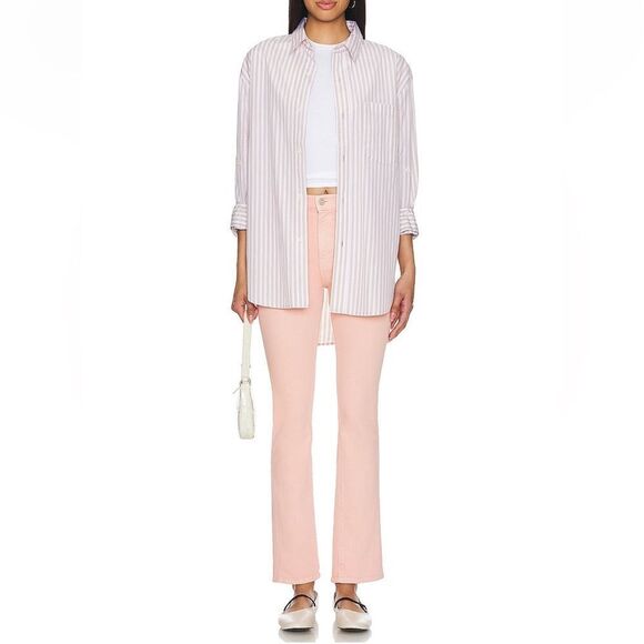 MOTHER The Insider Hover High Rise Straight Jeans Peach Parfait - Picture 4 of 9